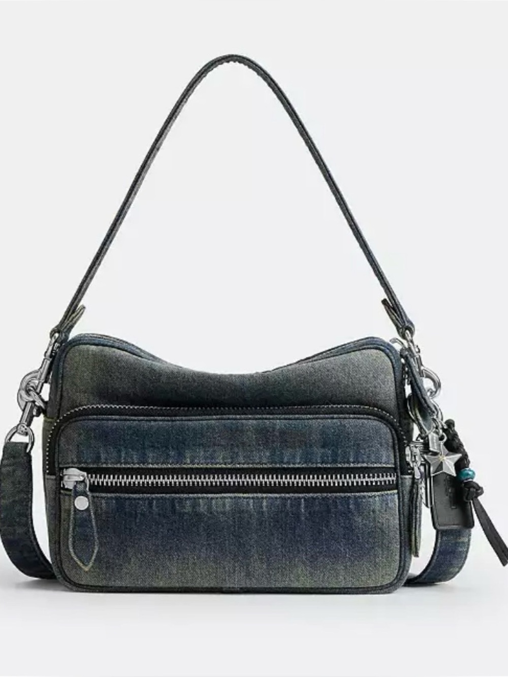 COACH Dakota Crossbody Bag In Regenerative Cotton Denim With Charms - Picture 9 of 10